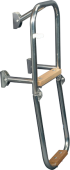 Allpa Stainless Steel Bathing Ladder, 2-Steps Lined With Wood, Dims. Unfolded 240x685mm, Tube Ø20mm