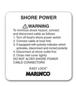 Marinco Inlet Warning Label 50A For OEM Customers