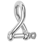 Hollex Twisted Shackle Long Forged 6mm With Threaded Eye Bolt AISI 316