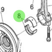 Nanni Diesel 970314832 - Standard Connecting Rod Bearing Set for N4.85 and N4.100 Engines