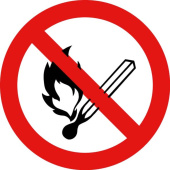 Marine No Smoking or Open Flames Prohibition Sign with Matchstick Symbol