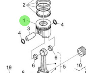Nanni Diesel 970314901 - Standard Piston for N4.85 and N4.100 Engines