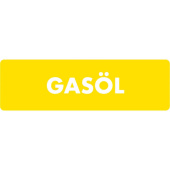 Marine Gas Oil Identification Sticker "Gasöl", German, Soft PVC, 100×30 mm