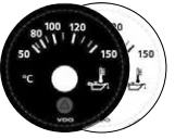 VDO A2C60000962 - Veratron ViewLine - 52mm White Engine Oil Temperature 150°C - 12-24V DL