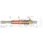 Vetus BS30/0500 - Steel Stern Tube with Rubber Bearing Ø 30 mm, Length 500 mm