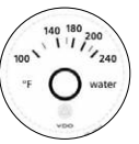 VDO A2C60000963 - Viewline Water Temperature Gauge 52mm 2" 100-240F White