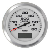 Veethree 781388PDFE - Lido Pro Gps Speedo Meter 60 Knots, White With SS Bezel