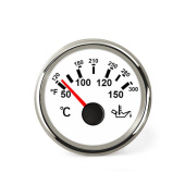 Hollex Oil Temperature Gauge White/Stainless Steel 9-32V 150°