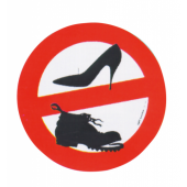 No Shoes On Board Sticker 150 mm