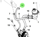 Bukh 00115-5S107 - Power Steering High-Pressure Feed Hose for S270J Engines