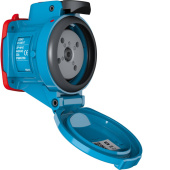 Marechal 6134013R - DSN3 Socket Poly Blue Ip66/67 3P+E 32A 400V 50Hz Self-Closing Lid