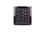 Talamex Switch Panel Vertical For 4 Fuses Black 127 x 114 mm