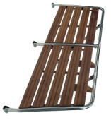 Allpa Stainless Steel Transom Platform With Teak Wood, 2000x550mm, 4x Outrigger, Tube Ø25mm