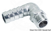 Osculati AISI 316 Stainless Steel 90° Male Hose Adaptor, 3/8" to 1-1/4" Thread