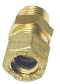 Osculati Brass Compression Joint Straight Male for Copper Pipe with Biconical Brass Seal