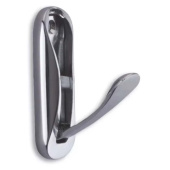 Foresti & Suardi 349.CP - Coat Hook With Stainless Steel Spring Pearl Chromed 75x25 mm