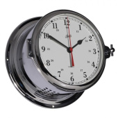 Schatz Clock Quartz Royal Brass Chrome Ø180 mm