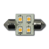 Hollex LED Festoon 10–30V 0.7W Warm White 4 LEDs 31mm