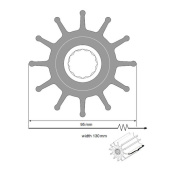Johnson Pump 09-820B - Neoprene Impeller Service Kit for F95 Pumps