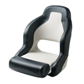 Vetus CHSPORTWB - Pilot Sports Helm Seat Flip-Up Squab, Black / White