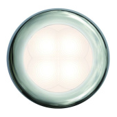 Hella Marine 2XT 980 501-721 - Warm White LED Round Courtesy Lamps, 24V Polished Stainless Steel Rim