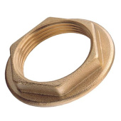 Guidi Flanged Lock Nut Light Series, Yellow Brass, BSPP Thread