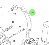 Steyr 2203740-0 - Oil Hose for Filter to Oil Cooler on Steyr Engines