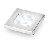 Hella Marine 2XT 980 580-571 - White LED Square Courtesy Lamp, 12V DC, Chrome Plated Rim