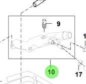 Bukh 25650-3A100 - Water Outlet Duct Assembly for S270J Engines