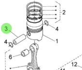 Nanni Diesel 970302890 - Piston Pin for Crankshaft and Pistons Assembly