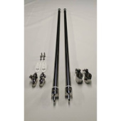 Tessilmare Black Aluminium Support Poles For Bimini Top Onyx (X2)