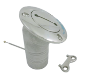 Allpa Stainless Steel Deck Entries 'Diesel', Hose Connection Ø38mm, Flange Ø76mm, 30° Model