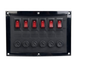 Talamex Switch Panel For 6 Fuses Black 114 x 165 mm