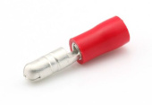 Male Bullet Connector - Red, 4 mm, 100 pcs