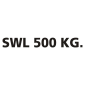 Marine SWL 500 kg Safe Working Load Identification Sticker, Soft PVC, 1000×150 mm