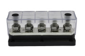 BEP Marine Bus Bar Pro Installer Heavy-Duty With Cover 5xStuds 10mm (3/8") 650A 50V DC (Bulk) Packaged Per 10