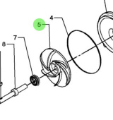 Bukh 000E4933 - Circulation Pump Rotor for DV36 and DV48 Engines