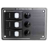 Euromarine Waterproof Electrical Panel - 3 Positions - Black