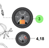 Bukh 00113-5S104 - Tachometer RPM Gauge for R210J and S270J Engines