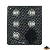 Trem L0680406 - Vertical Electrical Panel With Prewired Circuit Breaker With USB-USBC-Voltmeter 1 Button 4 Switches
