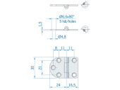 Round/Straight Hinge ROCA 40.5 x 30 mm Stainless Steel