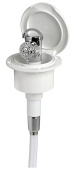 Osculati Classic Evo White Door Flat Mounting Boat Shower with Mizar Chromed Brass Push-Button Shower Head Ø95 mm with White Nylon Hose 2,5 meter - 15.250.60