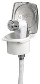 Osculati New Edge Stainless Steel Door Boat Shower with Boris Chromed Shower Head 88x95 mm with Stainless Steel Hose 2,5 meter - 15.248.80
