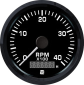 Uflex 60510JK - Ultra Black Tachometer 0-4000 RPM Engines 1/10 Speed Ratio