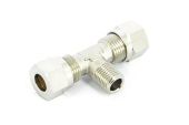 Vetus HS214 - Stud Branch Tee 1/4" BSP for 10mm Tube, Brass