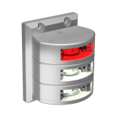 Lopolight 301-141V+301-106ST - Navigation Light 3NM 135° Red Stop + 3NM Double Stern, Vertical Mount, Silver