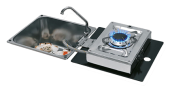 Airxcel Stainless Steel Combi Gas Cooker With Sink And Folding Cold Water Faucet