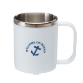 Captain's Collection Welcome On Board Coffee Mug White/Stainless Steel 20 cl