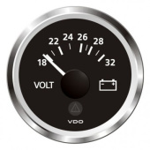 VDO A2C59512457 - Veratron ViewLine Voltmeter 18-32V Black 52mm