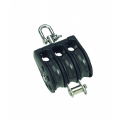 Barton N05331 – Triple Swivel Block with Becket Size 5 54mm, Plain Bearing, 3x Ø54mm Sheaves, Max Rope 12mm